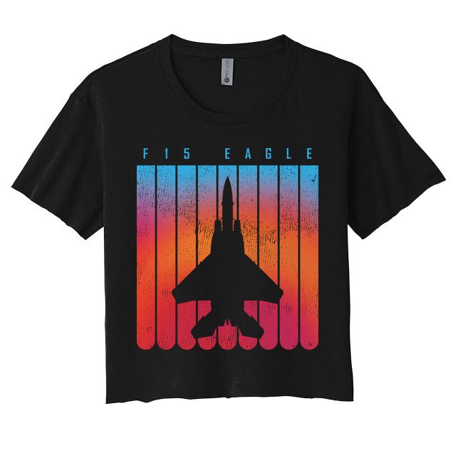 F-15 Eagle Jet Fighter Retro Crop Top