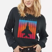F-15 Eagle Jet Fighter Retro Cropped Pullover Crew
