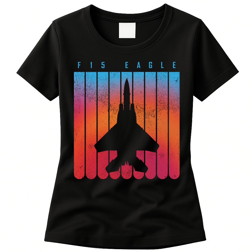 F-15 Eagle Jet Fighter Retro Womens T-Shirt