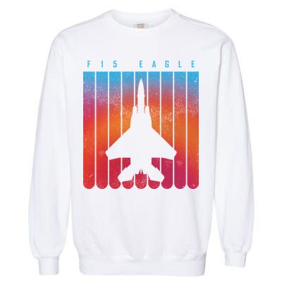 F-15 Eagle Jet Fighter Retro Garment-Dyed Sweatshirt