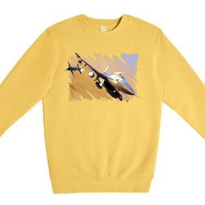 F-16 Fighter Jet Premium Crewneck Sweatshirt