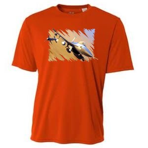 F-16 Fighter Jet Cooling Performance Crew T-Shirt