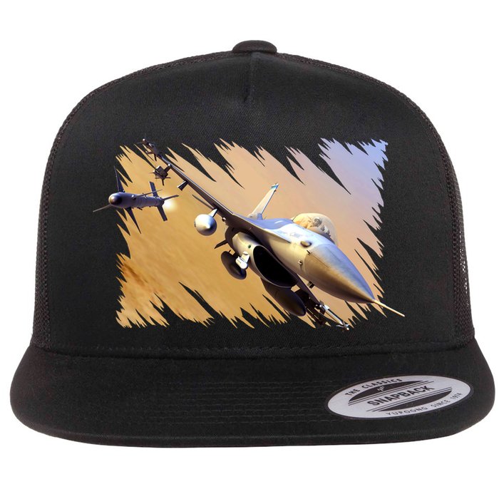 F-16 Fighter Jet Flatbill Hat