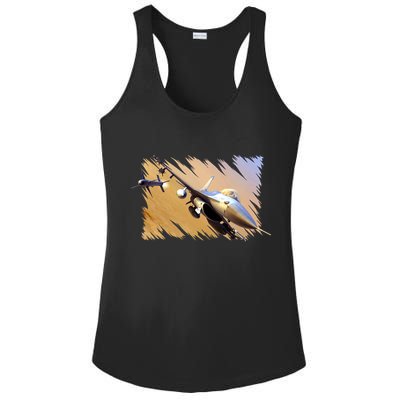 F-16 Fighter Jet Ladies PosiCharge Competitor Racerback Tank