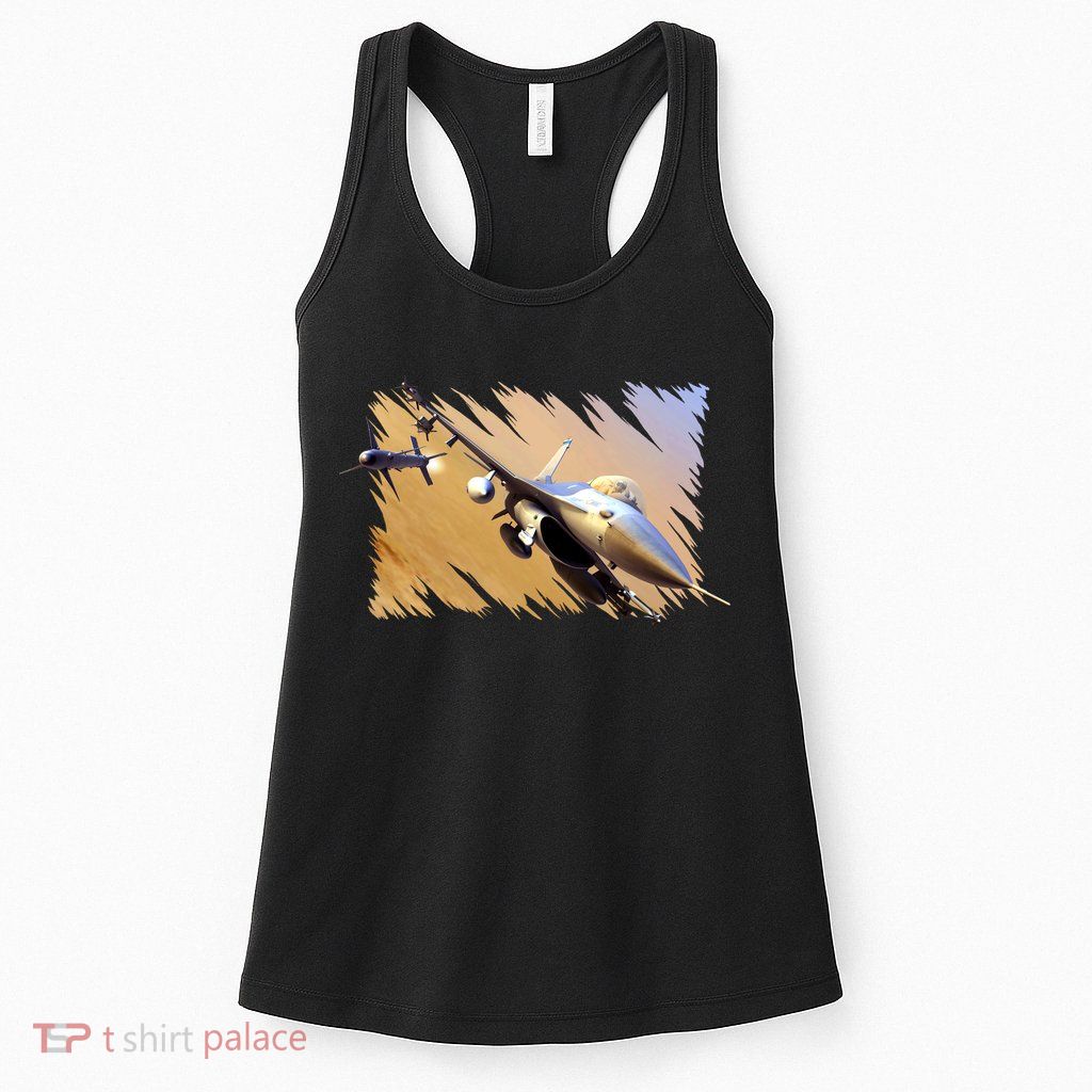 F-16 Fighter Jet Womens Tank Top