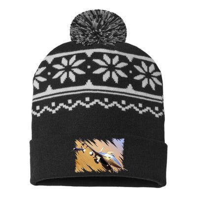 F-16 Fighter Jet USA-Made Snowflake Beanie