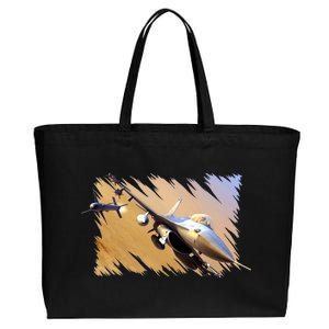 F-16 Fighter Jet Cotton Canvas Jumbo Tote