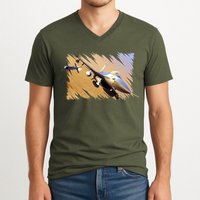 F-16 Fighter Jet V-Neck T-Shirt