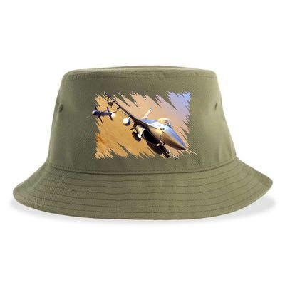 F-16 Fighter Jet Sustainable Bucket Hat