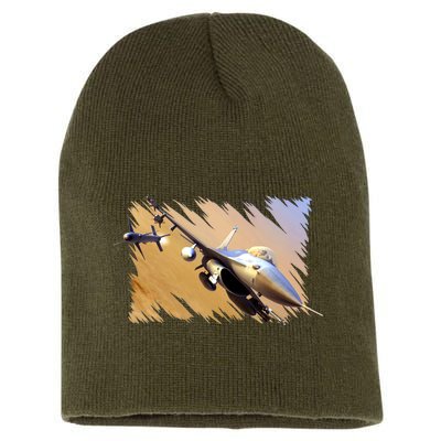 F-16 Fighter Jet Short Acrylic Beanie