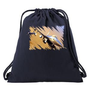 F-16 Fighter Jet Drawstring Bag