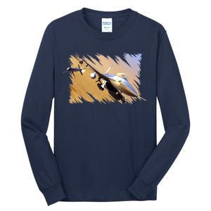 F-16 Fighter Jet Tall Long Sleeve T-Shirt