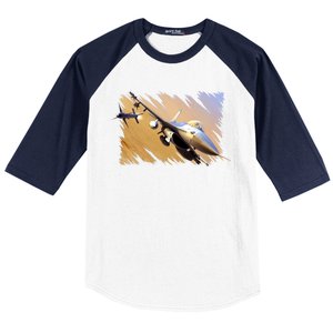 F-16 Fighter Jet Baseball Sleeve Shirt