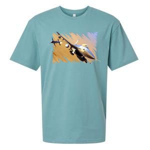 F-16 Fighter Jet Sueded Cloud Jersey T-Shirt