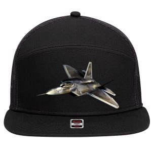 F-22 Raptor Fighter Jet 7 Panel Mesh Trucker Snapback Hat