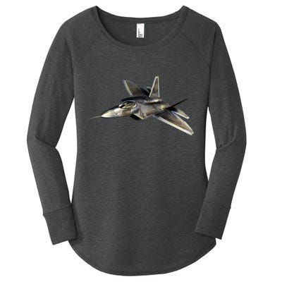 F-22 Raptor Fighter Jet Women's Perfect Tri Tunic Long Sleeve Shirt