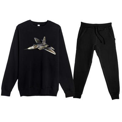 F-22 Raptor Fighter Jet Premium Crewneck Sweatsuit Set