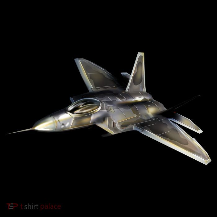 F-22 Raptor Fighter Jet Tie-Dye T-Shirt