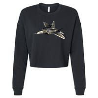 F-22 Raptor Fighter Jet Cropped Pullover Crew
