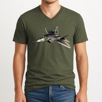 F-22 Raptor Fighter Jet V-Neck T-Shirt