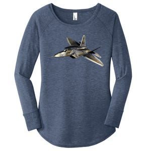 F-22 Raptor Fighter Jet Women's Perfect Tri Tunic Long Sleeve Shirt