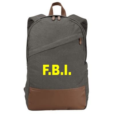 F.B.I FBI Federal Agent Logo Cotton Canvas Backpack