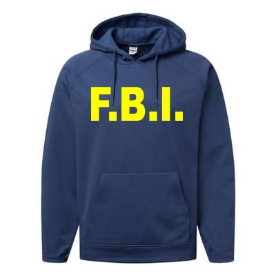 F.B.I FBI Federal Agent Logo Performance Fleece Hoodie