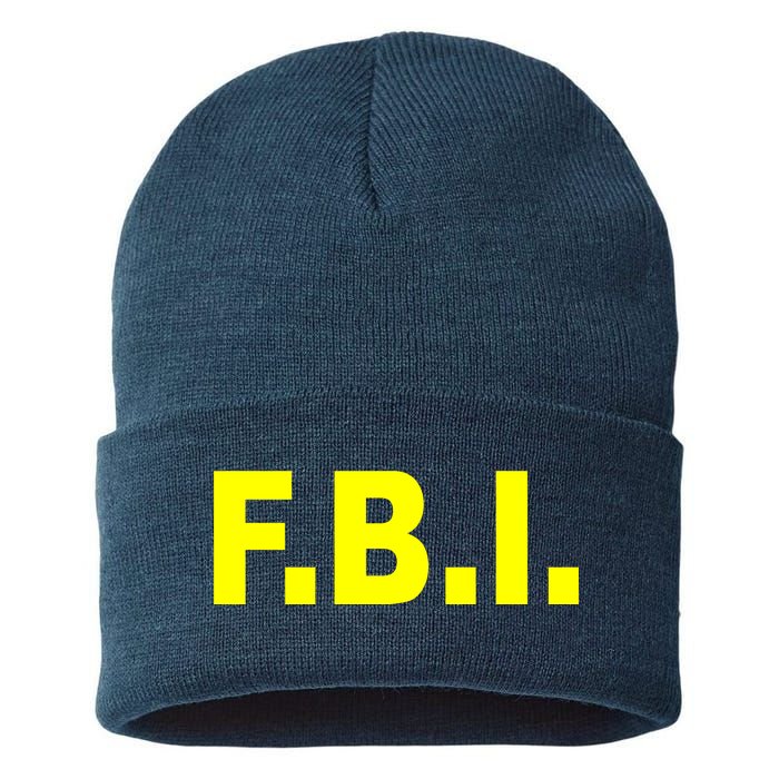 F.B.I FBI Federal Agent Logo Sustainable Knit Beanie