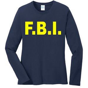 F.B.I FBI Federal Agent Logo Ladies Long Sleeve Shirt