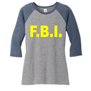 F.B.I FBI Federal Agent Logo Women's Tri-Blend 3/4-Sleeve Raglan Shirt