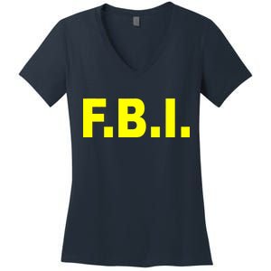 F.B.I FBI Federal Agent Logo Women's V-Neck T-Shirt