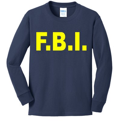 F.B.I FBI Federal Agent Logo Kids Long Sleeve Shirt