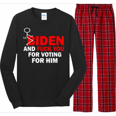 F Biden And Fu*k You For Voting For Him Long Sleeve Pajama Set