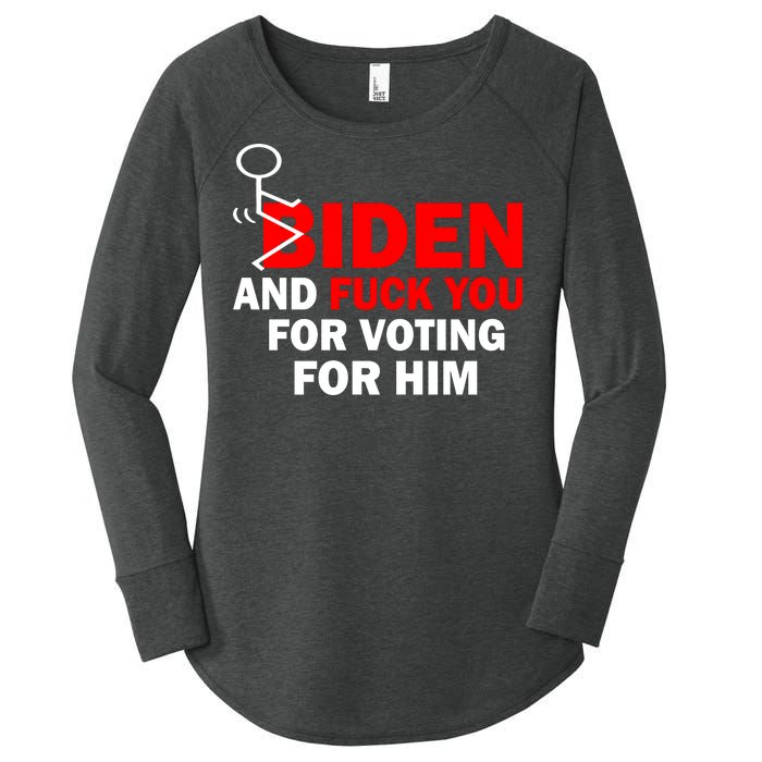 F Biden And Fu*k You For Voting For Him Women's Perfect Tri Tunic Long Sleeve Shirt