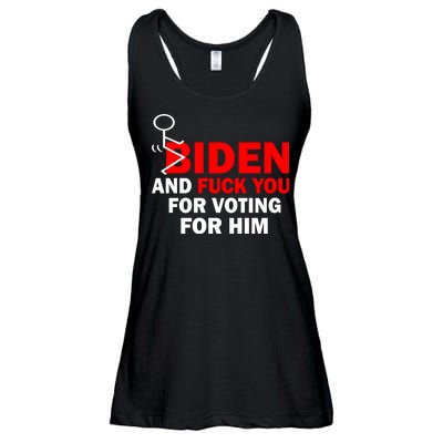 F Biden And Fu*k You For Voting For Him Ladies Essential Flowy Tank