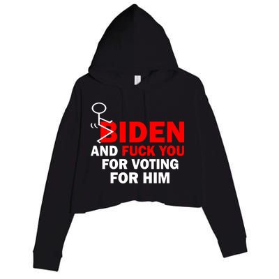 F Biden And Fu*k You For Voting For Him Crop Fleece Hoodie