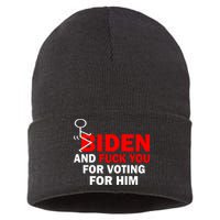 F Biden And Fu*k You For Voting For Him Sustainable Knit Beanie