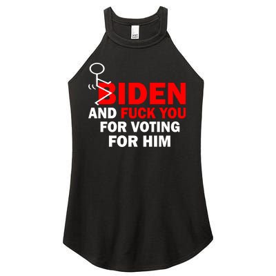 F Biden And Fu*k You For Voting For Him Women's Perfect Tri Rocker Tank