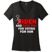 F Biden And Fu*k You For Voting For Him Women's V-Neck T-Shirt