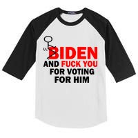 F Biden And Fu*k You For Voting For Him Kids Colorblock Raglan Jersey