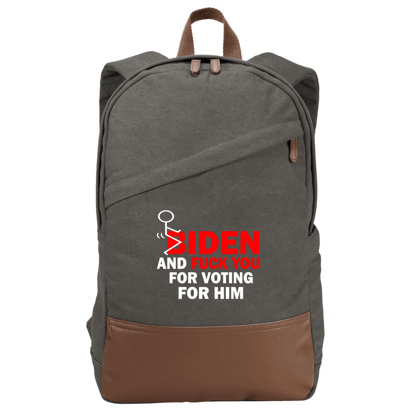 F Biden And Fu*k You For Voting For Him Cotton Canvas Backpack