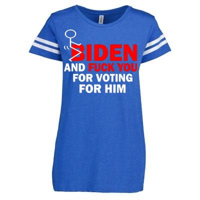 F Biden And Fu*k You For Voting For Him Enza Ladies Jersey Football T-Shirt