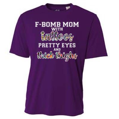 F-Bomb Mom With Tattoos and Thick Thighs Cooling Performance Crew T-Shirt