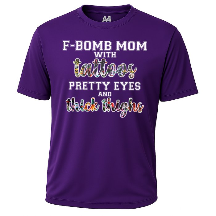F-Bomb Mom With Tattoos and Thick Thighs Cooling Performance Crew T-Shirt