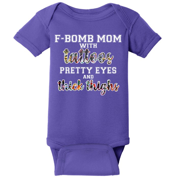 F-Bomb Mom With Tattoos and Thick Thighs Baby Bodysuit