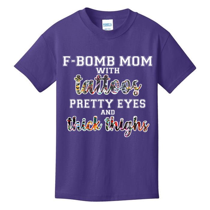 F-Bomb Mom With Tattoos and Thick Thighs Kids T-Shirt
