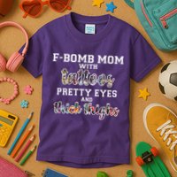 F-Bomb Mom With Tattoos and Thick Thighs Kids T-Shirt