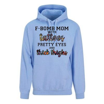 F-Bomb Mom With Tattoos and Thick Thighs Unisex Surf Hoodie