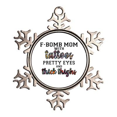 F-Bomb Mom With Tattoos and Thick Thighs Metallic Star Ornament