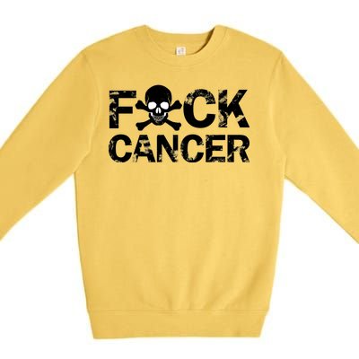 F Cancer Crossbone Skeleton Premium Crewneck Sweatshirt